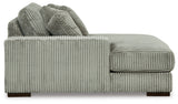 side alternate angle of Lindyn Fog 3-Piece Sectional Sofa with Double Chaise