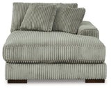 living room setup with Lindyn Fog 3-Piece Sectional and double chaise