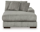 detail view of Lindyn Fog 4-Piece Sectional with Double Chaise sectional sofa