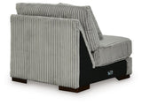 side view of Lindyn Fog 4-Piece Sectional with Double Chaise sectional sofa