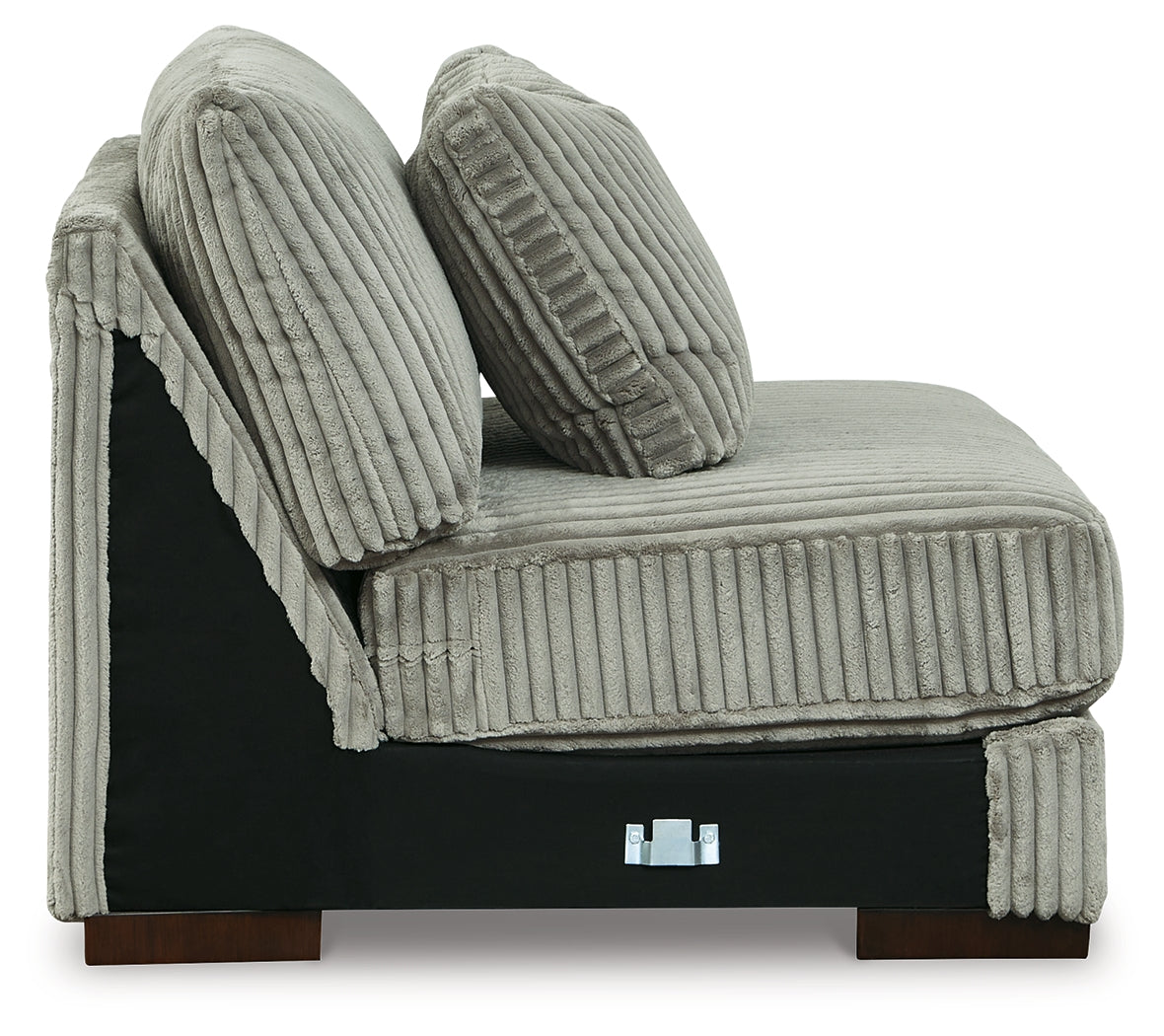 accented view of Lindyn Fog 3-Piece Sectional Sofa with Double Chaise