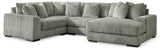 main view of Lindyn Fog 4-Piece Sectional with Chaise sectional sofa
