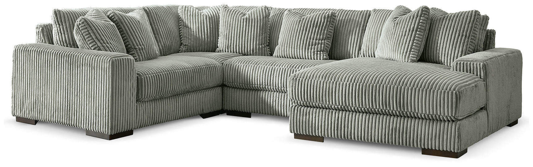 main view of Lindyn Fog 4-Piece Sectional with Chaise sectional sofa