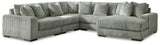 Side view of Lindyn Fog 5-Piece Sectional Sofa with Chaise