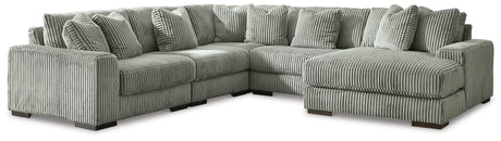 Side view of Lindyn Fog 5-Piece Sectional Sofa with Chaise