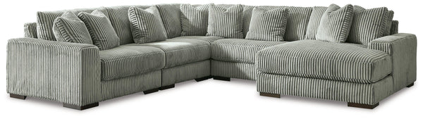 Side view of Lindyn Fog 5-Piece Sectional Sofa with Chaise