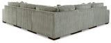 Detailed view of Lindyn Fog 5-Piece Sectional sofa fabric and frame