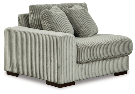 Side view of Lindyn Fog Velvet 4-Piece Sectional Sofa with Chaise