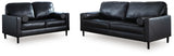Side view of Bryceview Onyx Sofa and Loveseat set