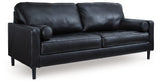 Bryceview Onyx Leather Sofa side view