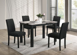 Resia Brown Marble Dining Set With Table And 4 Side Chairs from Decor Furniture