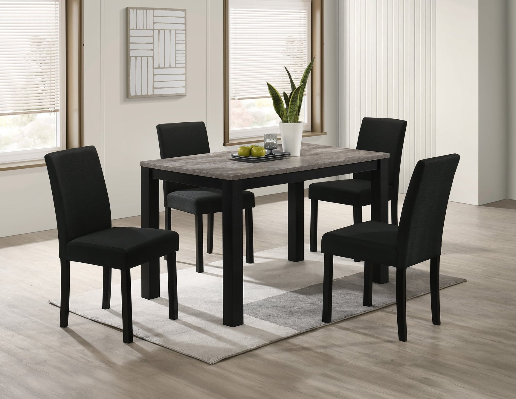 Resia Concrete Dining Set With Table And 4 Side Chairs from Decor Furniture