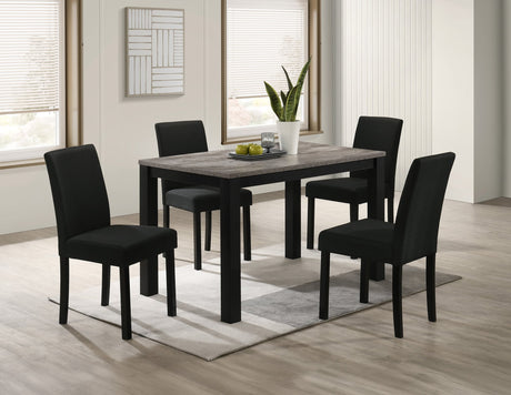 Resia Concrete Dining Set With Table And 4 Side Chairs from Decor Furniture