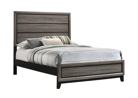 Watson Grey Oak Full Panel Bed front view
