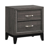 Watson Eastern King Bed Grey Oak And Black - rail attachment detail