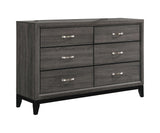 Watson Eastern King Bed Grey Oak And Black - headboard detail