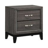 Watson Queen Bed Grey Oak and Black - Full bed with mattress