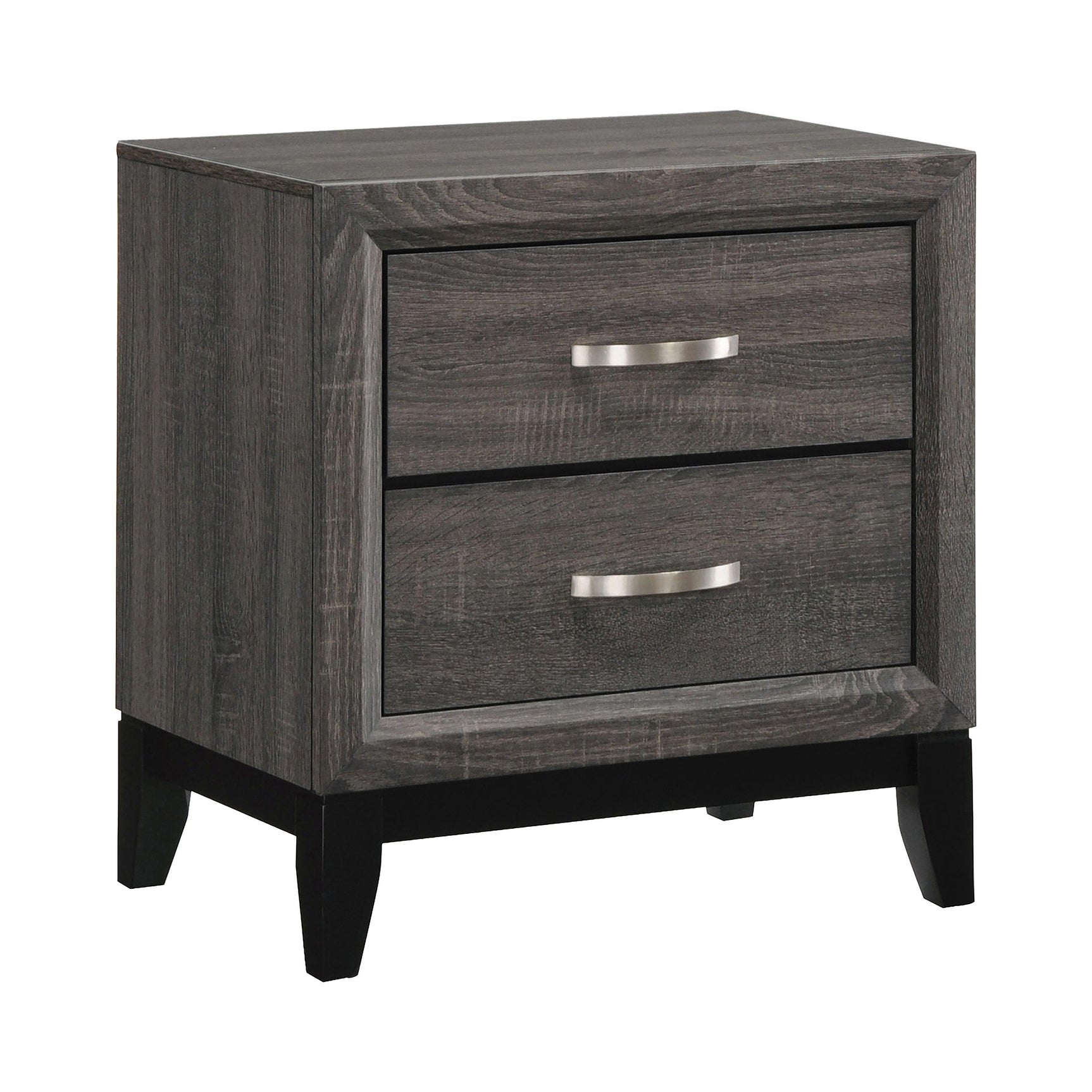 Watson Queen Bed Grey Oak and Black - Full bed with mattress