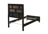 Footboard detail of Watson Grey Oak Twin Panel Bed