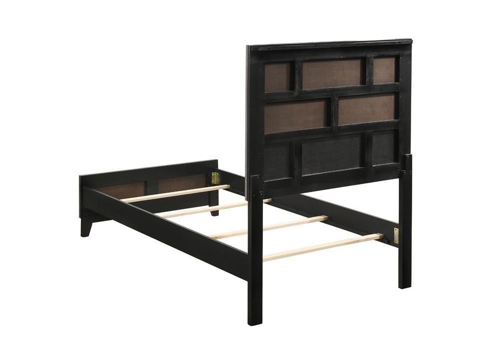 Watson Twin Panel Bed Grey Oak angled view