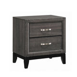Side view of Watson 2-Drawer Nightstand with grey oak finish