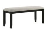 Detail view of bench from Folio Gray Black Rectangular Dining Room Set