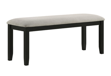 Detail view of bench from Folio Gray Black Rectangular Dining Room Set