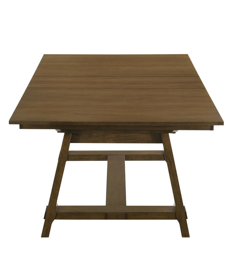 Everly Brown Gray Rectangular Extendable Dining Table room view