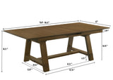 Everly Brown Gray Rectangular Extendable Dining Table corner view