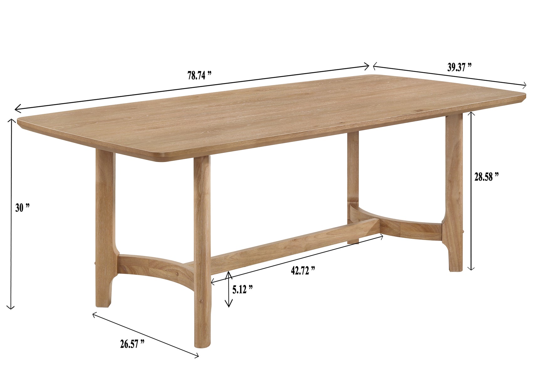 Side view of dining table and chairs