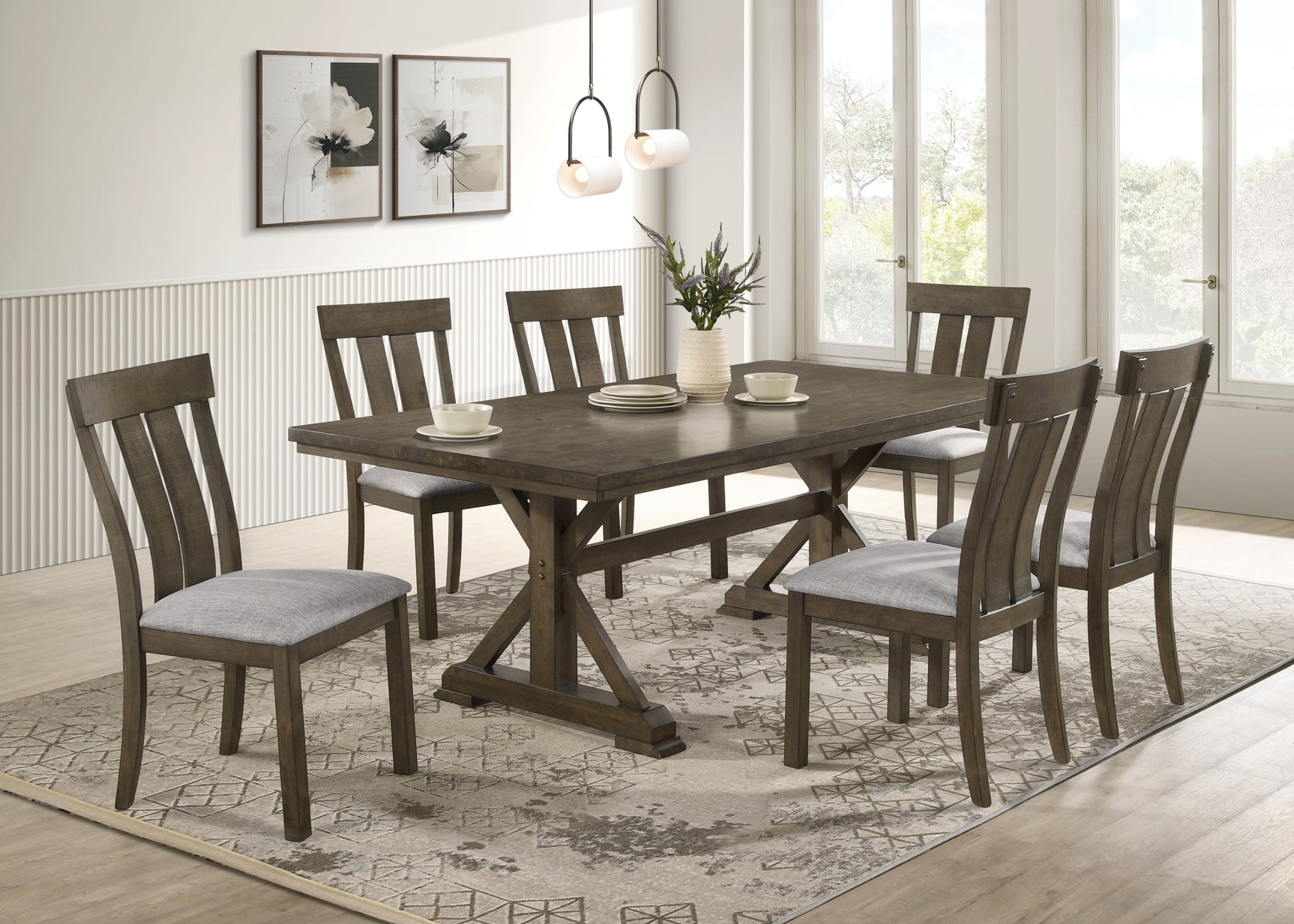 detail view of Lloyd Gray Rectangular Dining Room Set dining room furniture
