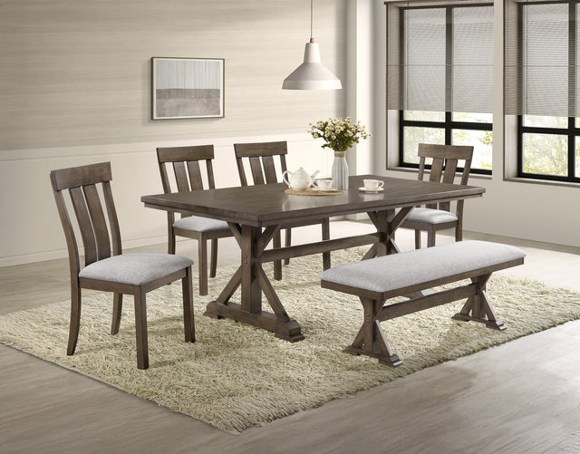 main view of Lloyd Gray Rectangular Dining Room Set dining room furniture