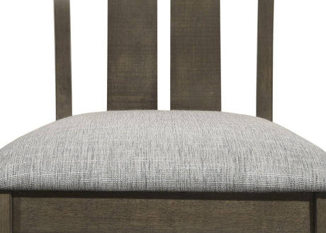 Detail view of side chair upholstery and design