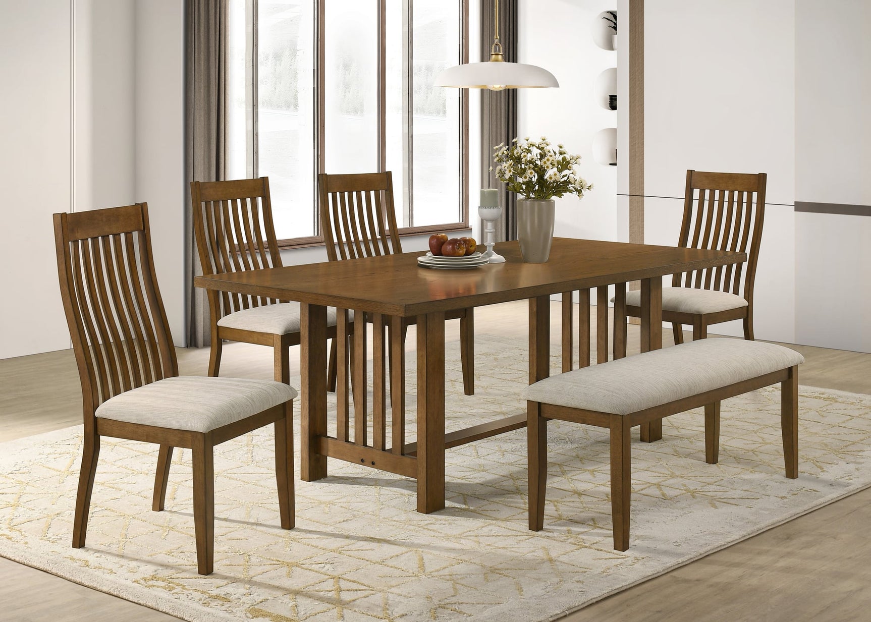 Glendale Brown Rectangular Dining Room Set from Decor Furniture