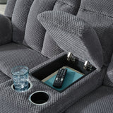 Console with cup holders and storage detail
