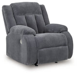 Observation Steel Velvet Power Recliner side view