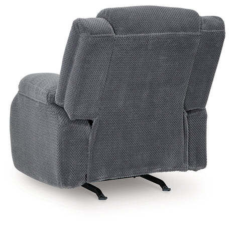 Observation Steel Velvet Power Recliner side profile