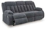 Observation Steel Velvet Power Reclining Sofa with Drop Down Table
