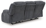 Observation Steel Velvet Power Reclining Sofa with Drop Down Table