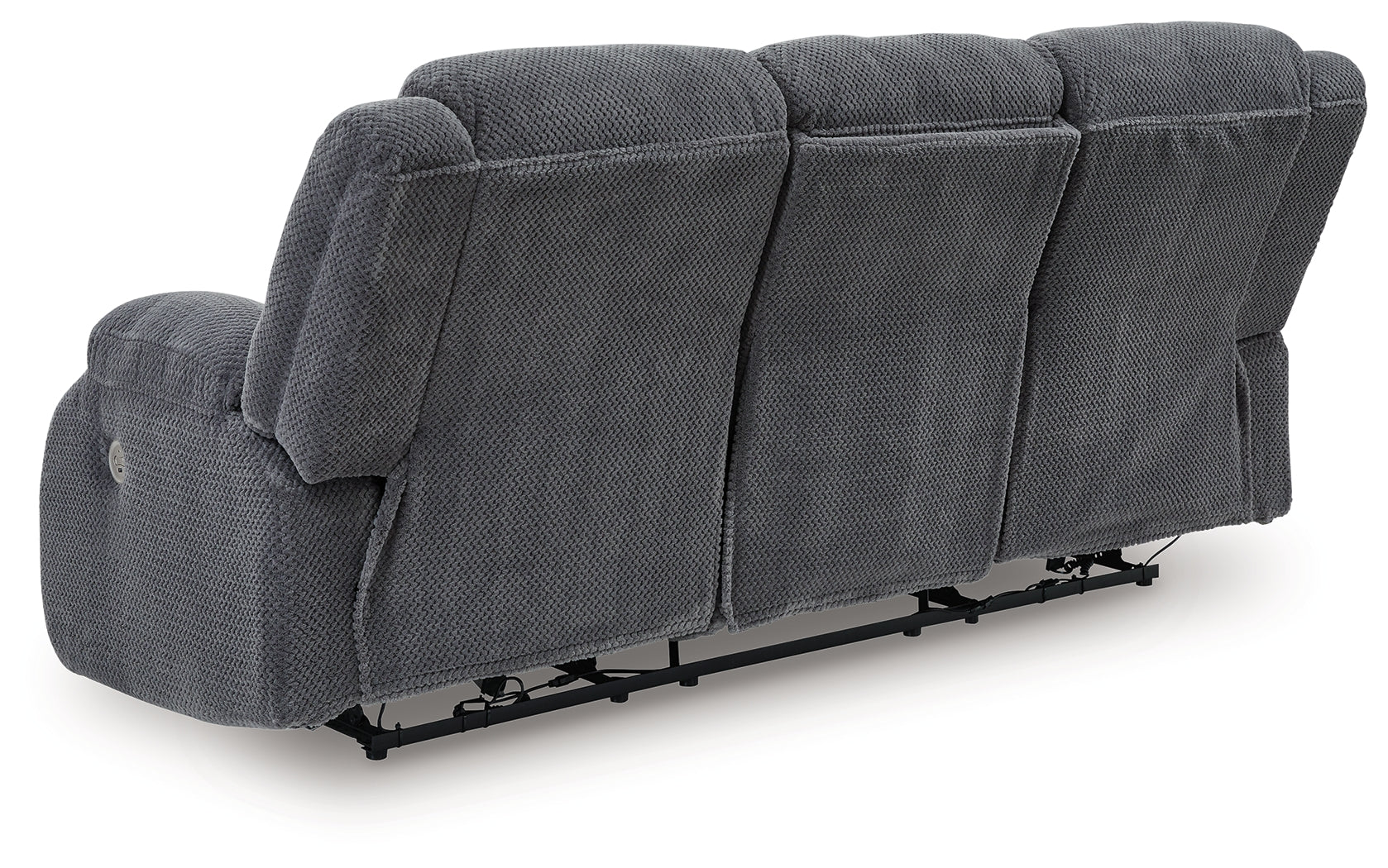 Observation Steel Velvet Power Reclining Sofa with Drop Down Table
