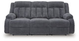 Observation Steel Velvet Power Reclining Sofa with Drop Down Table