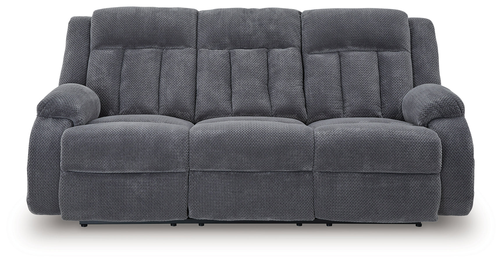Observation Steel Velvet Power Reclining Sofa with Drop Down Table