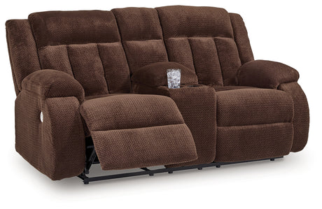 Observation Loveseat side angle showing reclining position
