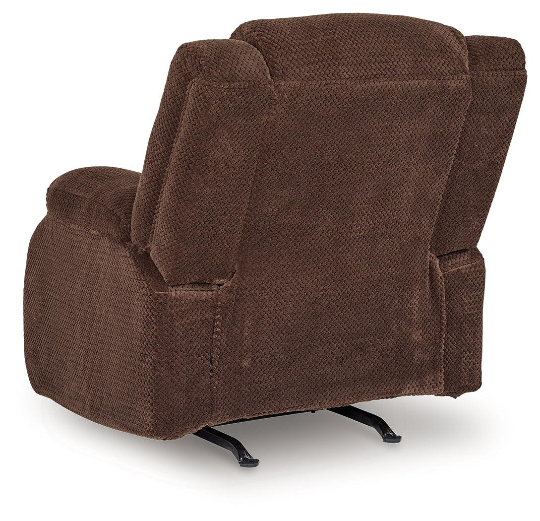 Side angle of Observation Chocolate Velvet Power Recliner