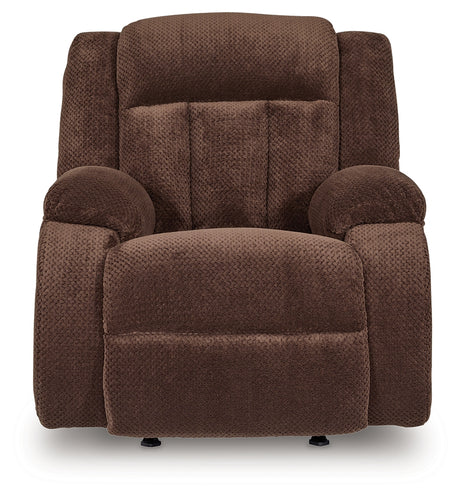 Front view of Observation Chocolate Velvet Power Recliner