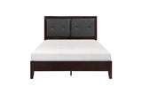 Bedroom view of Edina Espresso Faux Leather Tufted Platform Bed