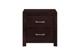 Edina Espresso youth nightstand with silver hardware in espresso finish