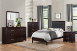 Edina Espresso youth bedroom set angled view showing tufted faux leather headboard
