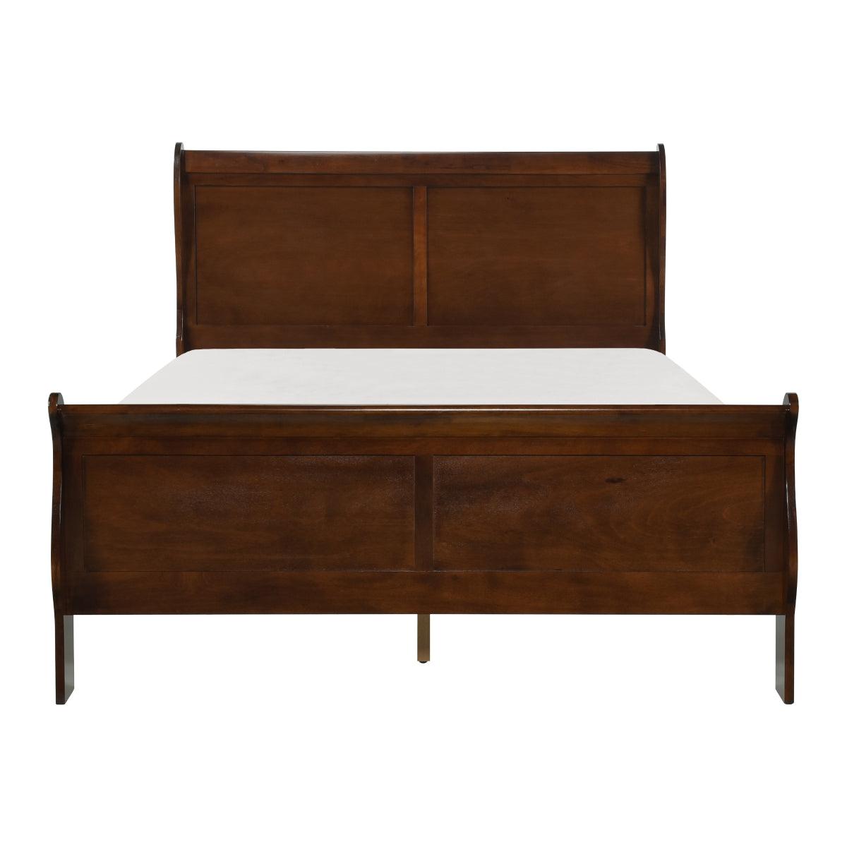 Mayville Brown Cherry Traditional Okume Veneer, Wood And Engineered Wood Youth Full Sleigh Bed - Ella Furniture
