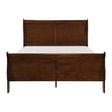 Mayville brown cherry traditional queen sleigh bed front view